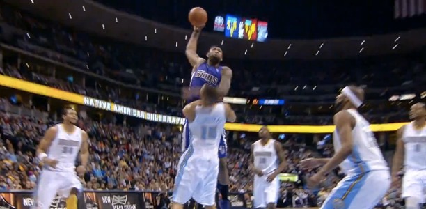 Kings Big Man DeMarcus Cousins Posterizes Nuggets Anthony Randolph