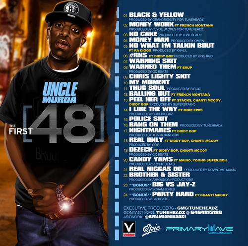 uncle-murda-48-mixtape-hosted-mike-epps-tracklist-back-cover-HHS1987-2013 Uncle Murda (@UncleMurda) – The First 48 (Mixtape) (Hosted By @TheRealMikeEpps)  