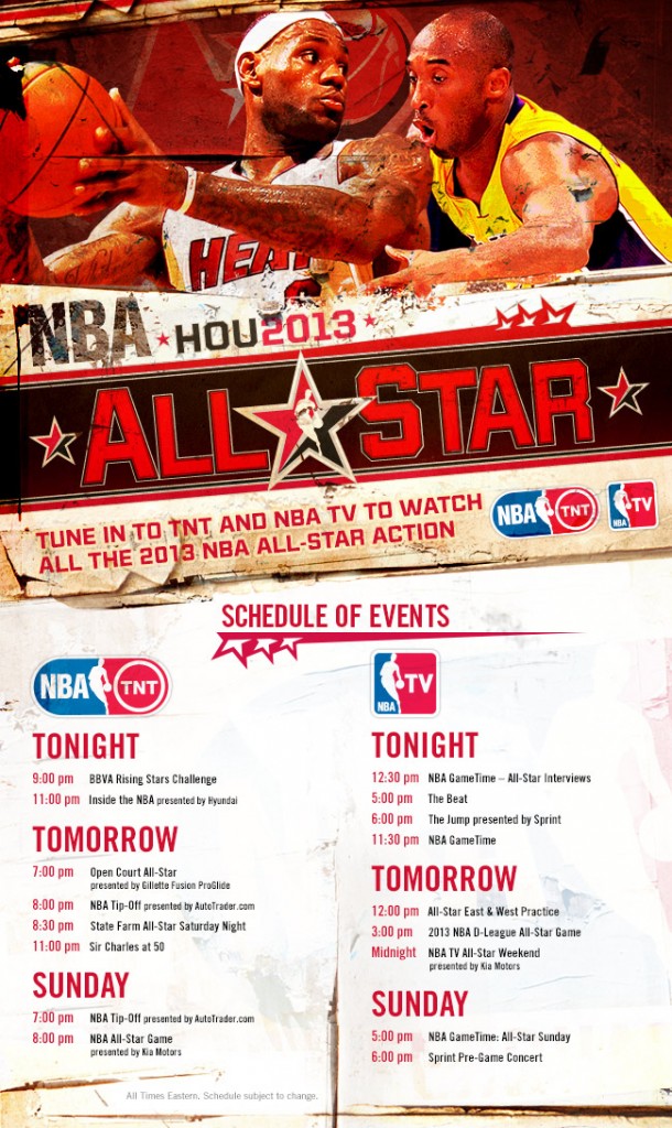 2013 NBA AllStar Weekend Events NBATV & TNT Television Schedule Home