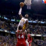 Indiana Pacers Center Roy Hibbert Skys Over Atlanta Hawks Big Man Ivan Johnson (Video)