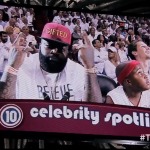 Rick Ross Courtside at Heat vs Bulls Game 2 Playoff Game (Video)