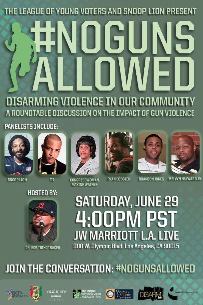 BETNGAFlyerUpdated-682x1024 Snoop Lion Says No To Gun Violence With Biko Baker & The League Of Young Voters (Video)  