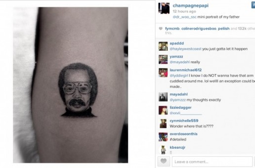 Drake Gets Tattoo Portrait Of His Father