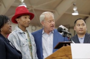Virginia Beach Gives Pharrell The Key To City During His From One Hand To Another Initiative Ceremony (Video)