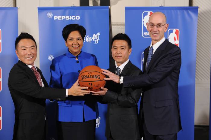 469599756 PepsiCo Becomes The Official Marketing Partner Of The NBA  