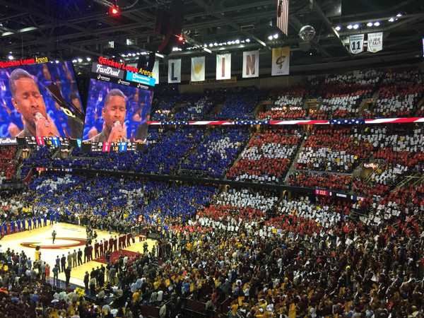 Usher Raymond Sings The Star-Spangled Banner Before Game 4 Of The 2015 ...