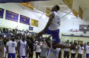 Young Hollywood Jumps Over Trinidad James Displaying His Dunking Skills In Crenshaw Celeb Game (Video)