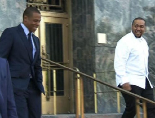 jayztimbcourt-500x381 Jay Z & Timbaland Start "Big Pimpin'' Trial! (Video)  