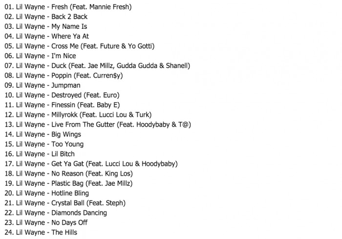 Lil Wayne No Ceilings 2 Mixtape Tracklist Home Of Hip
