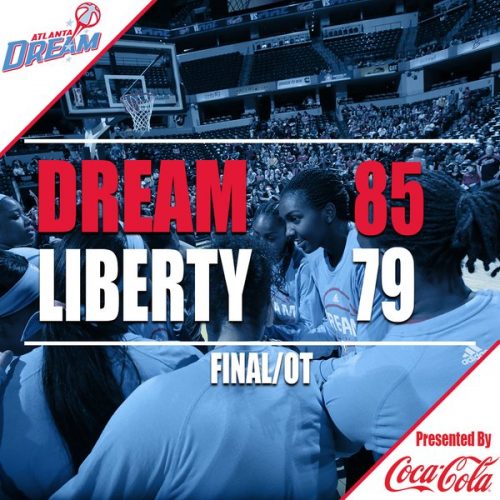 CjPQ9eFXEAA3ZM5-500x500 The Atlanta Dream Are Currently (3-1) After A Big Overtime Victory Against The New York Liberty  