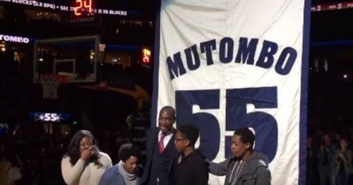 Cv_JlSgUkAEshTy-500x263 Mount Mutombo: The Denver Nuggets Have Retired Dikembe Mutombo's #55 Jersey (Video)  