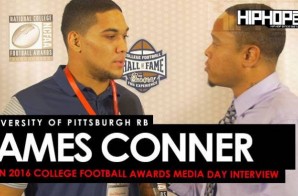 University of Pittsburgh RB James Conner Talks Defeating Cancer, Upsetting Clemson & More at the ESPN 2016 College Football Awards Media Day (Video)