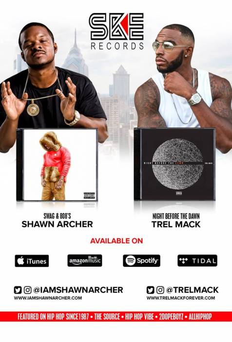 flyer SKE Records Trel Mack "Night Before the Dawn" & Shawn Archer "Swag & 808's" Out Now  