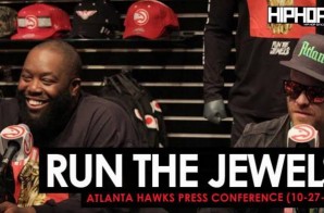 Run The Jewels Talk the Atlanta Hawks Influence on the City of Atlanta, New Music, Their Favorite All-Time NBA Players, Future Endeavors during a Special Press Conference & Perform at Halftime of the Nuggets vs. Hawks Game (10-27-17) (Video)