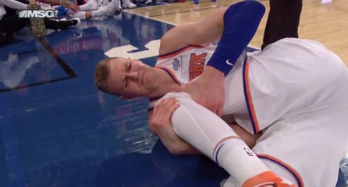 DVZVLs_VwAACOjT-500x270 Another All-Star Injury: Knicks Star Kristaps Porzingis Suffers a Knee Injury; Carried To The Locker Room  