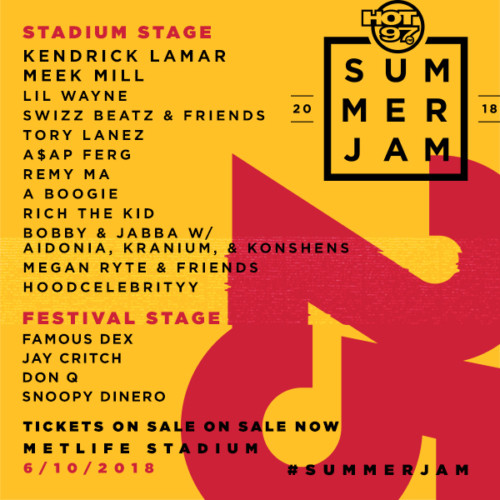 Hot97 Presents “Summer Jam 25” 2018 on June 10th at Met Life Stadium