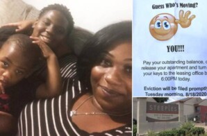 A BLACK SINGLE MOTHER WHO RECENTLY LOST HER JOB WAS HIT WITH AN INSENSITIVE EVICTION NOTICE FROM HER LANDLORD IN HOUSTON, TEXAS.