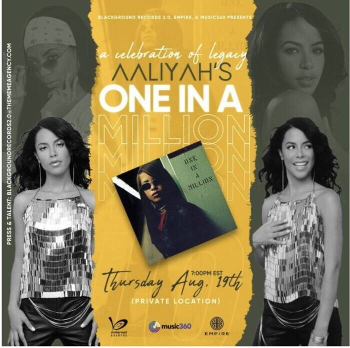 36E9814A-570C-49A3-B55B-8D0F3C30944B Blackground Records 2.0 x Empire Throw Exclusive Aaliyah “One In A Million” Re-Release Celebration  