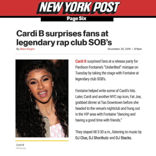 Page-six-Cardi-B-500x500 DJ SHORTKUTZ OPENS NYC ROLLING LOUD FESTIVAL FOR A-LIST GUESTS IN LOUD CLUB 