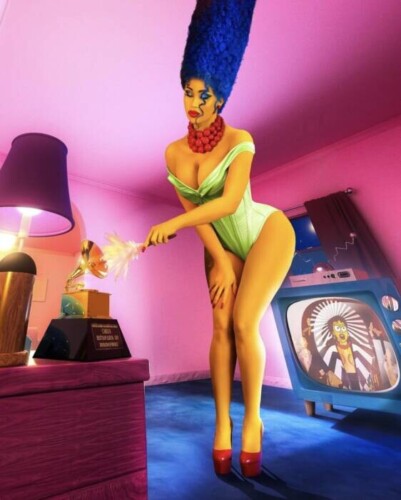 AnyConv.com__cardib-401x500 Waist Trainer of Cardi B Made Her Marge Simpson Costume A Viral Hit  